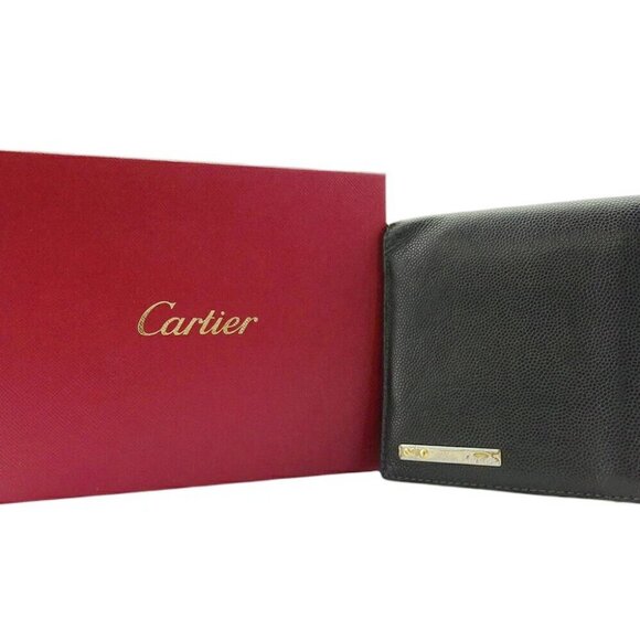 Cartier Bi -fold Wallet Black USED - Picture 1 of 12